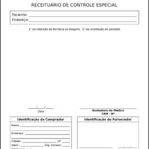 Receituário de Controle Especial Ortopedia Pireu