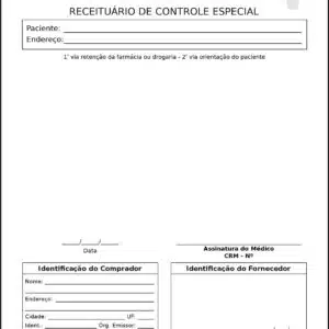 Receituário de Controle Especial Ortopedia Tessalônica