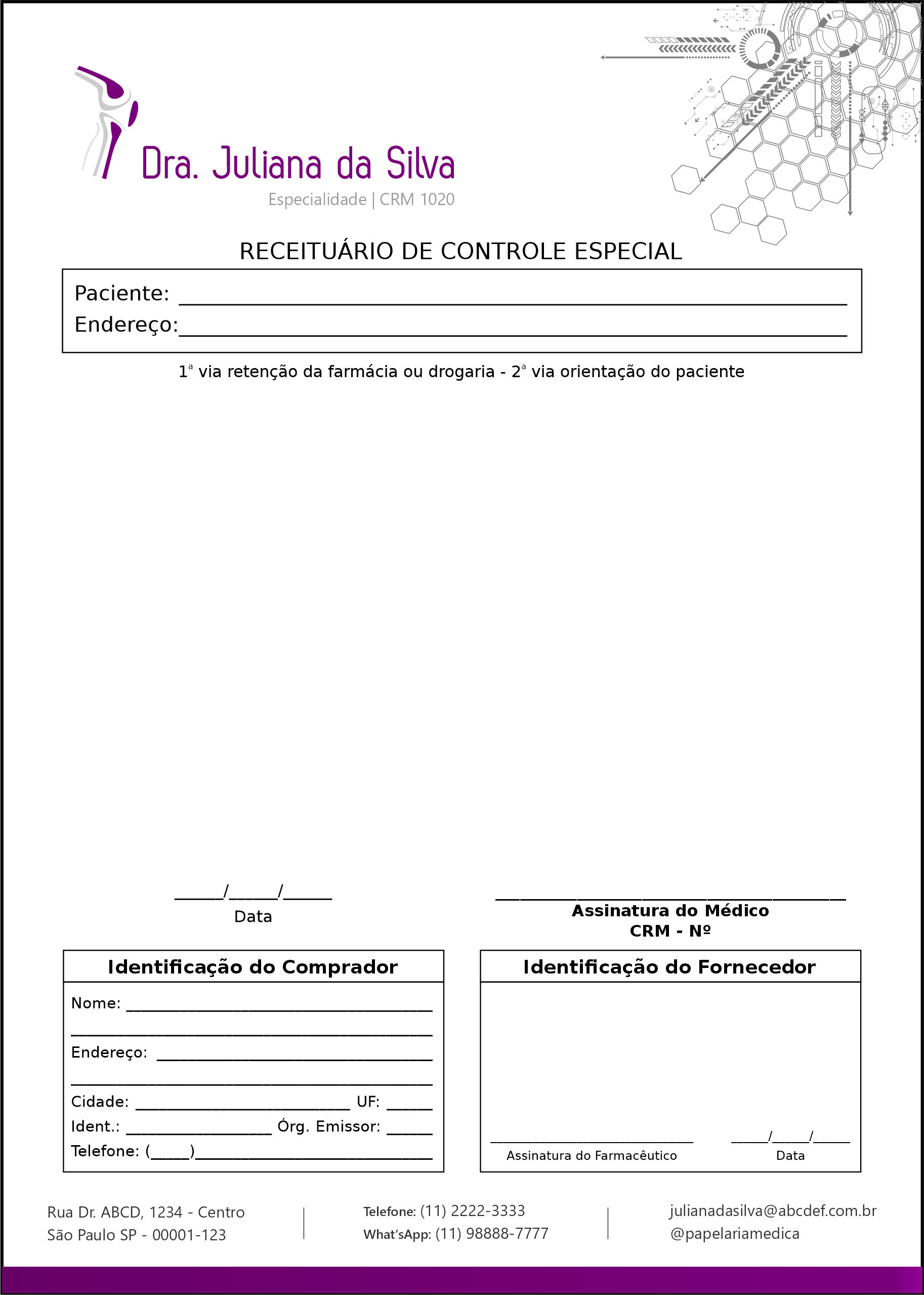 Receituário de Controle Especial Ortopedia Neápolis