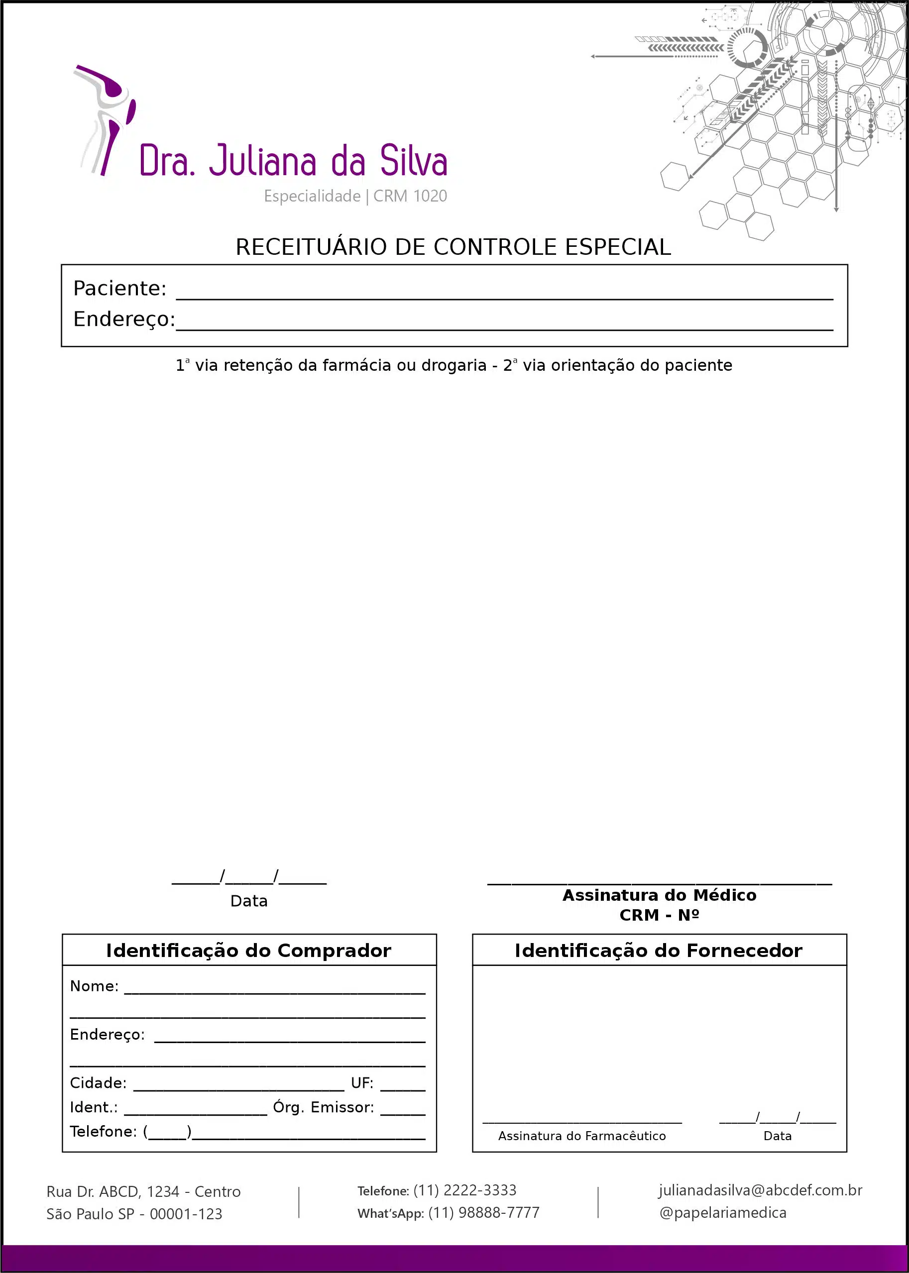 Receituário de Controle Especial Ortopedia Neápolis