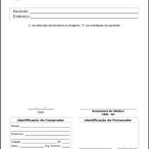 Receituário de Controle Especial Otorrinolaringologista Bilbao