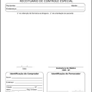 Receituário de Controle Especial Pediatria Lublin
