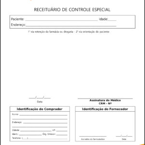 Receituário de Controle Especial Performance Budapeste