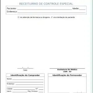 Receituário de Controle Especial Psiquiatra e Neurologista Genoa