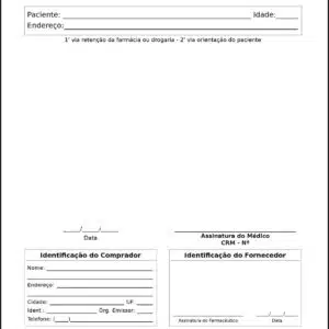 Receituário de Controle Especial Psiquiatra e Neurologista Turim