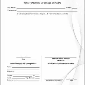 Receituário de Controle Especial Psiquiatra e Neurologista Milan