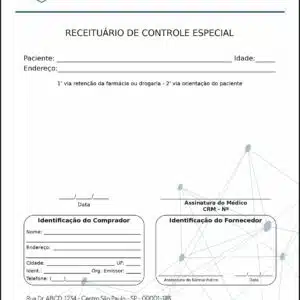 Receituário de Controle Especial Psiquiatra e Neurologista Palermo