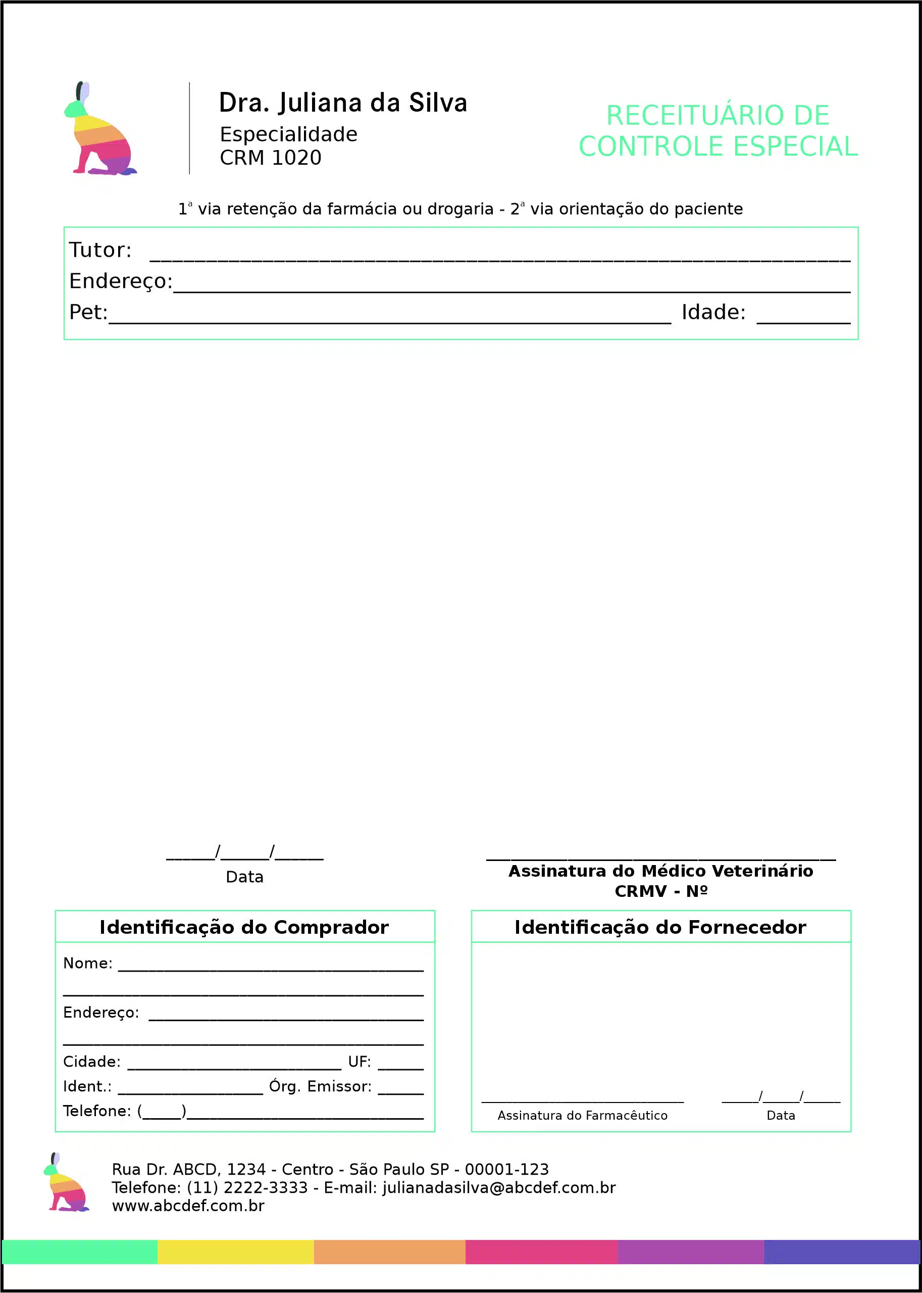 Receituário de Controle Especial Veterinário Viena