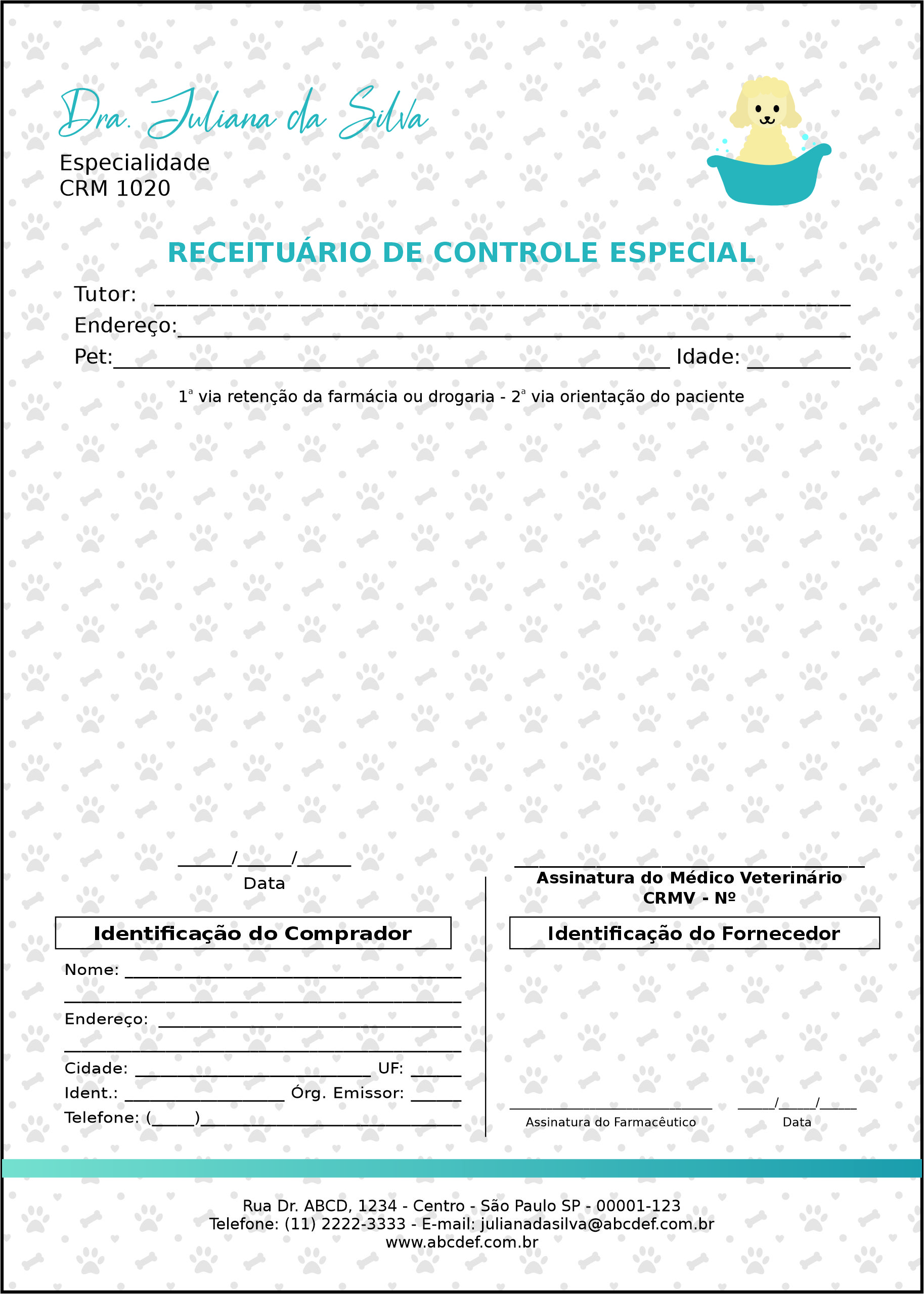 Receituário de Controle Especial Veterinário Enns