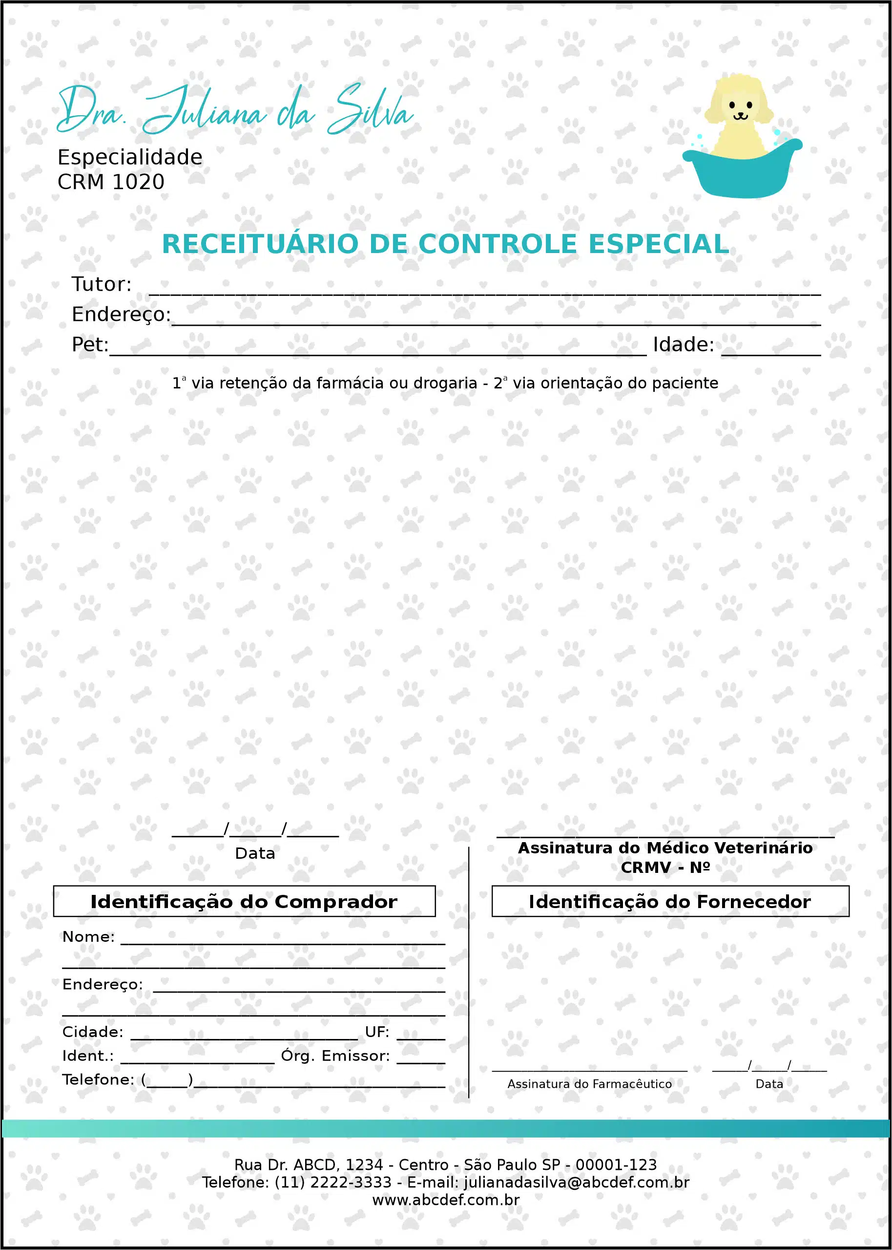Receituário de Controle Especial Veterinário Enns