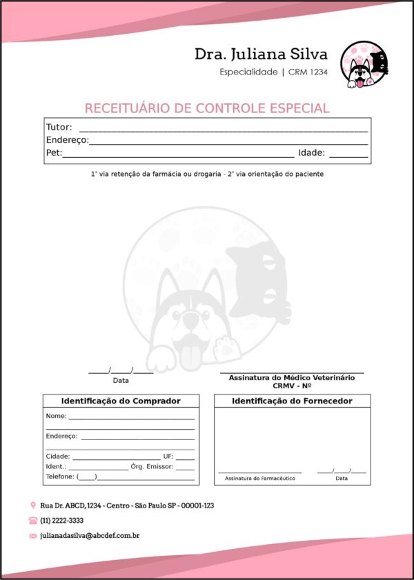 Receituário de Controle Especial Veterinário Horn Receituário de Controle Especial Veterinário Horn