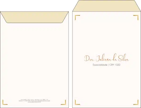 Envelope Saco 24x34cm Dermatologista Bristol Envelope Saco 24x34cm Dermatologista Bristol