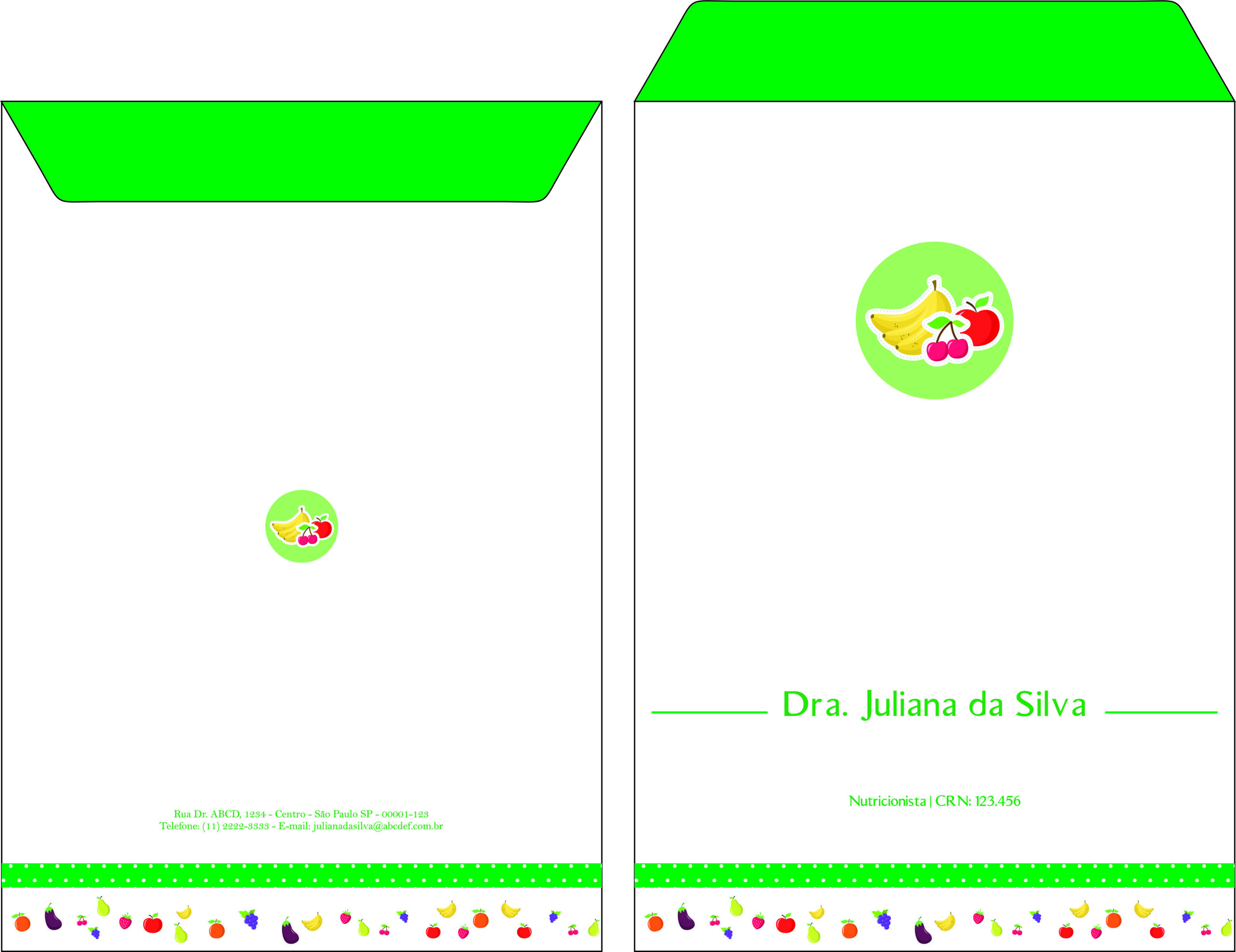 Envelope Saco 24x34cm Nutricionista Corrientes