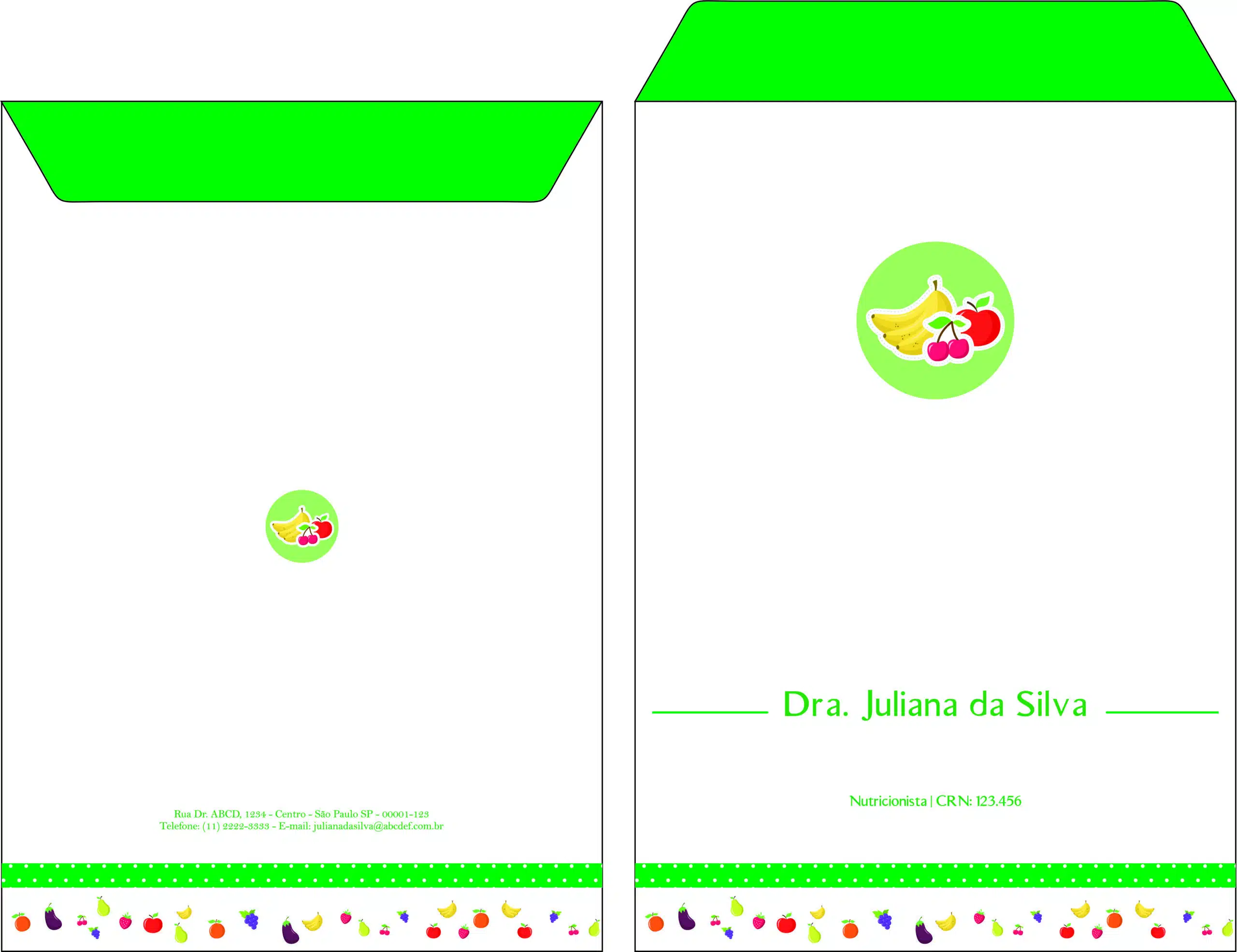 Envelope Saco 24x34cm Nutricionista Corrientes
