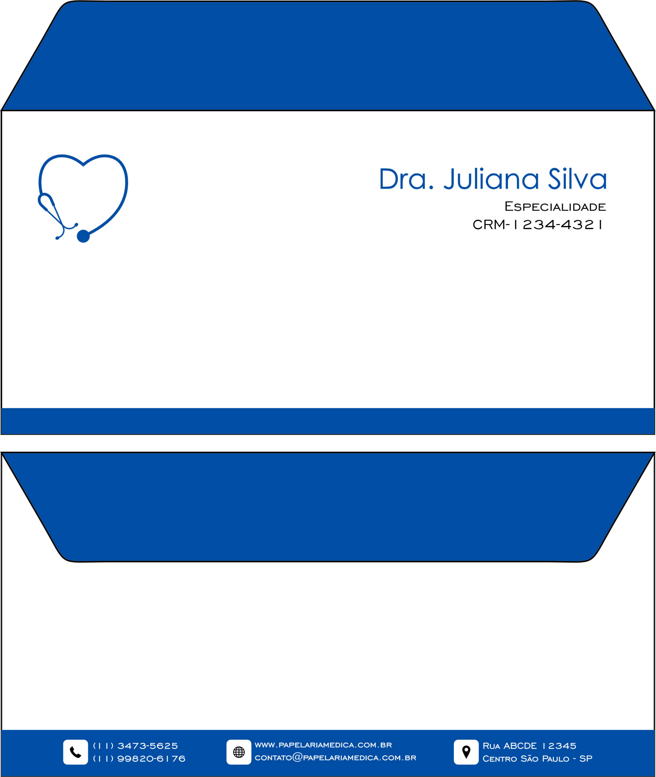 Envelope Ofício (Carta) Cardiologista Amsterdam