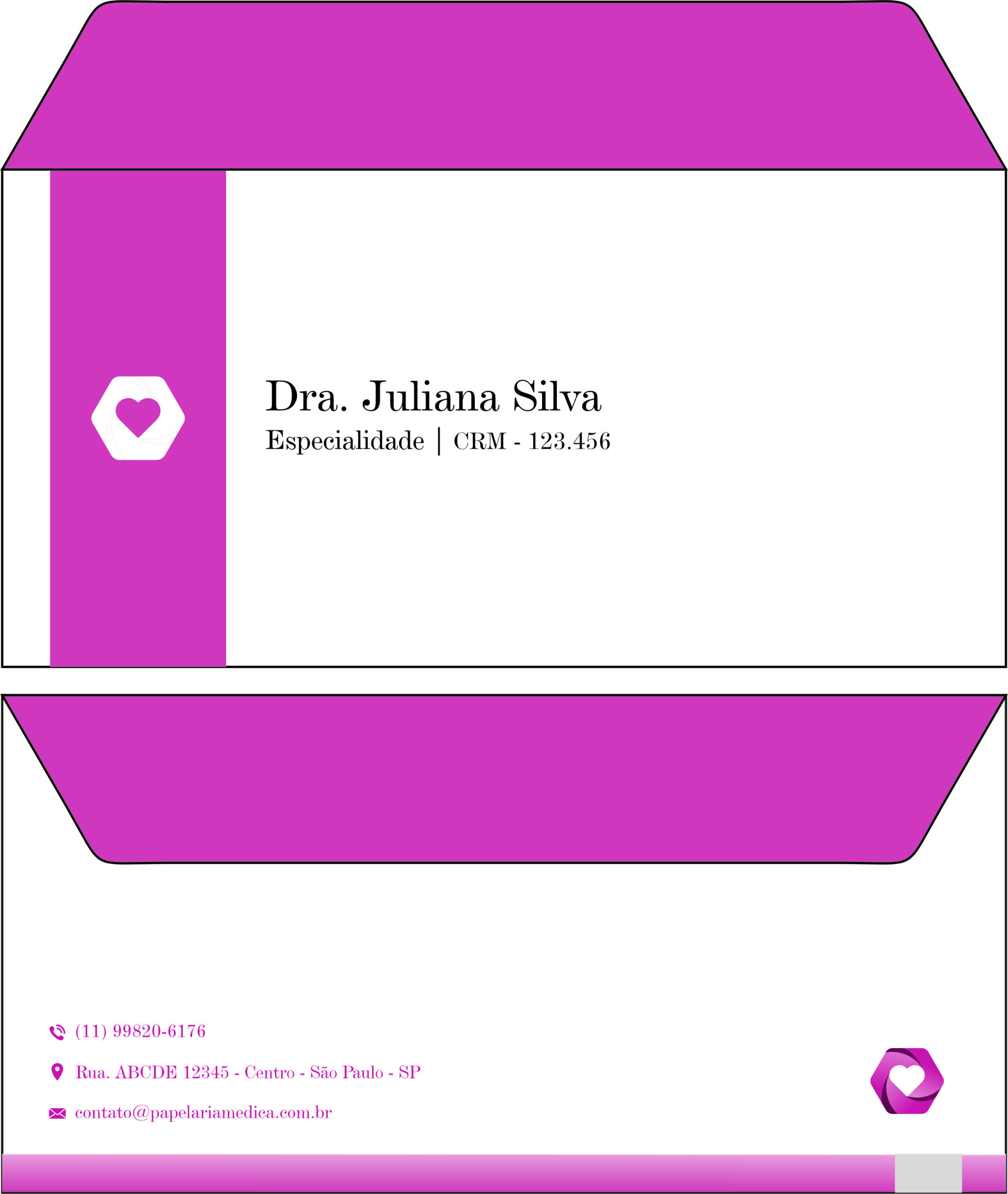 Envelope Ofício (Carta) Cardiologista Breda