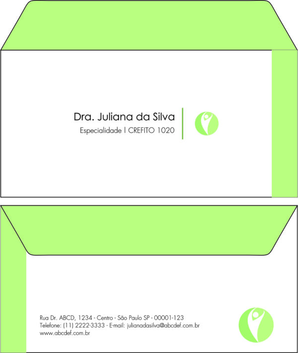 Envelope Ofício (Carta) Fisioterapia Corinto Envelope Ofício (Carta) Fisioterapia Corinto