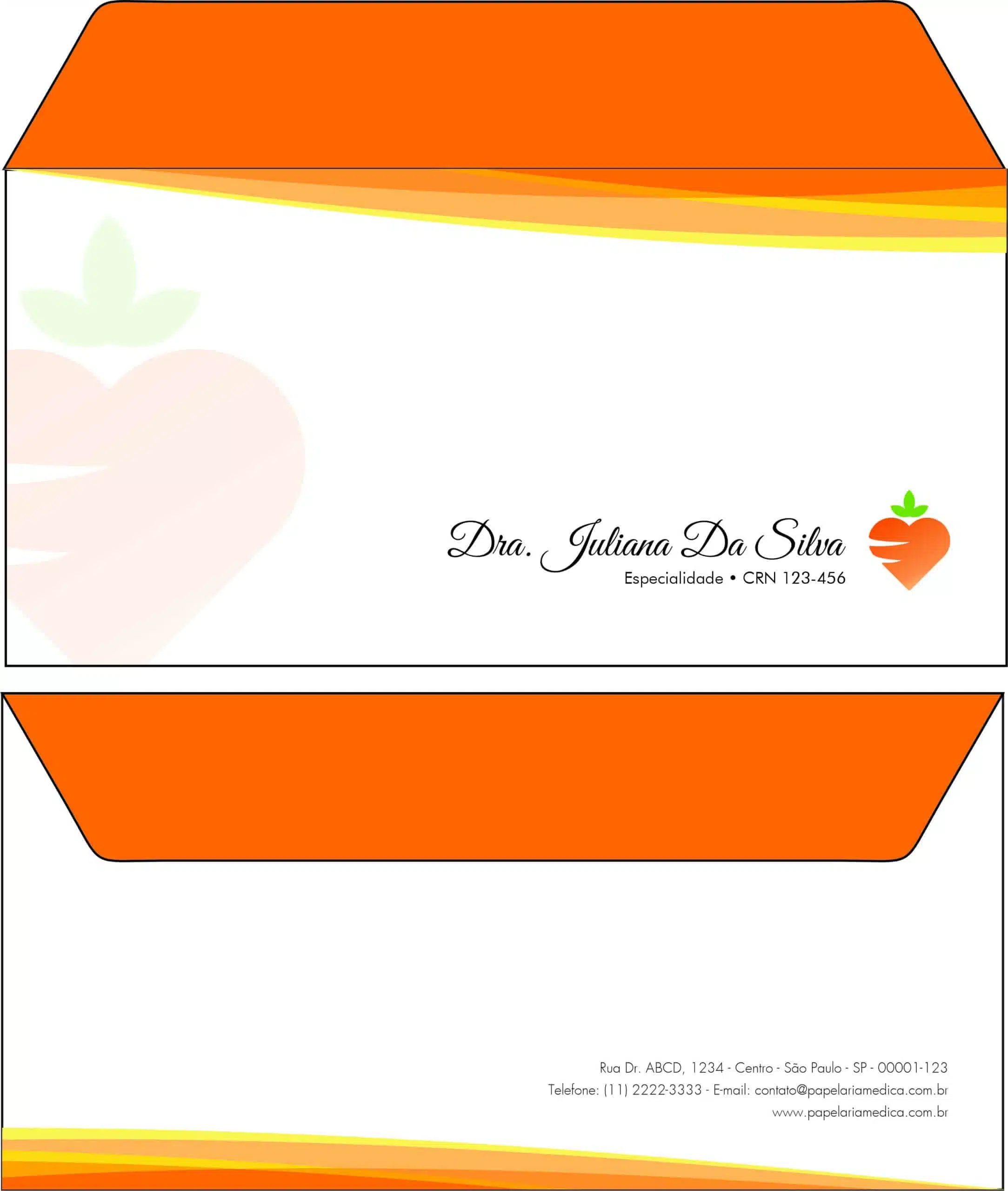 Envelope Ofício (Carta) Nutricionista Santa Fé