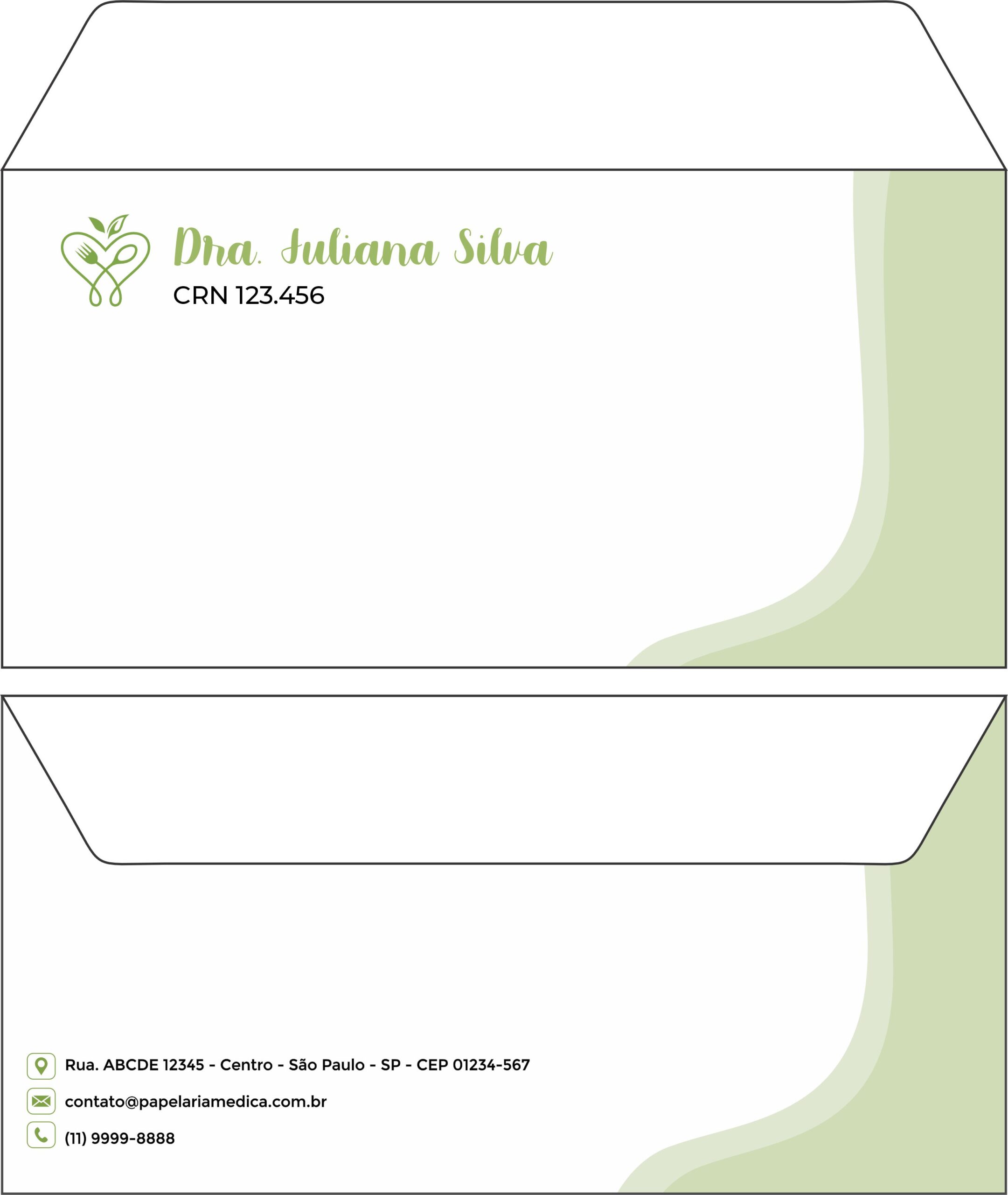 Envelope Ofício (Carta) Nutricionista Bariloche