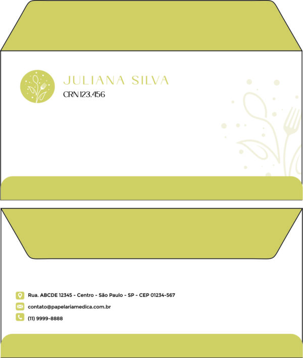 Envelope Ofício (Carta) Nutricionista Salta Envelope Ofício (Carta) Nutricionista Salta