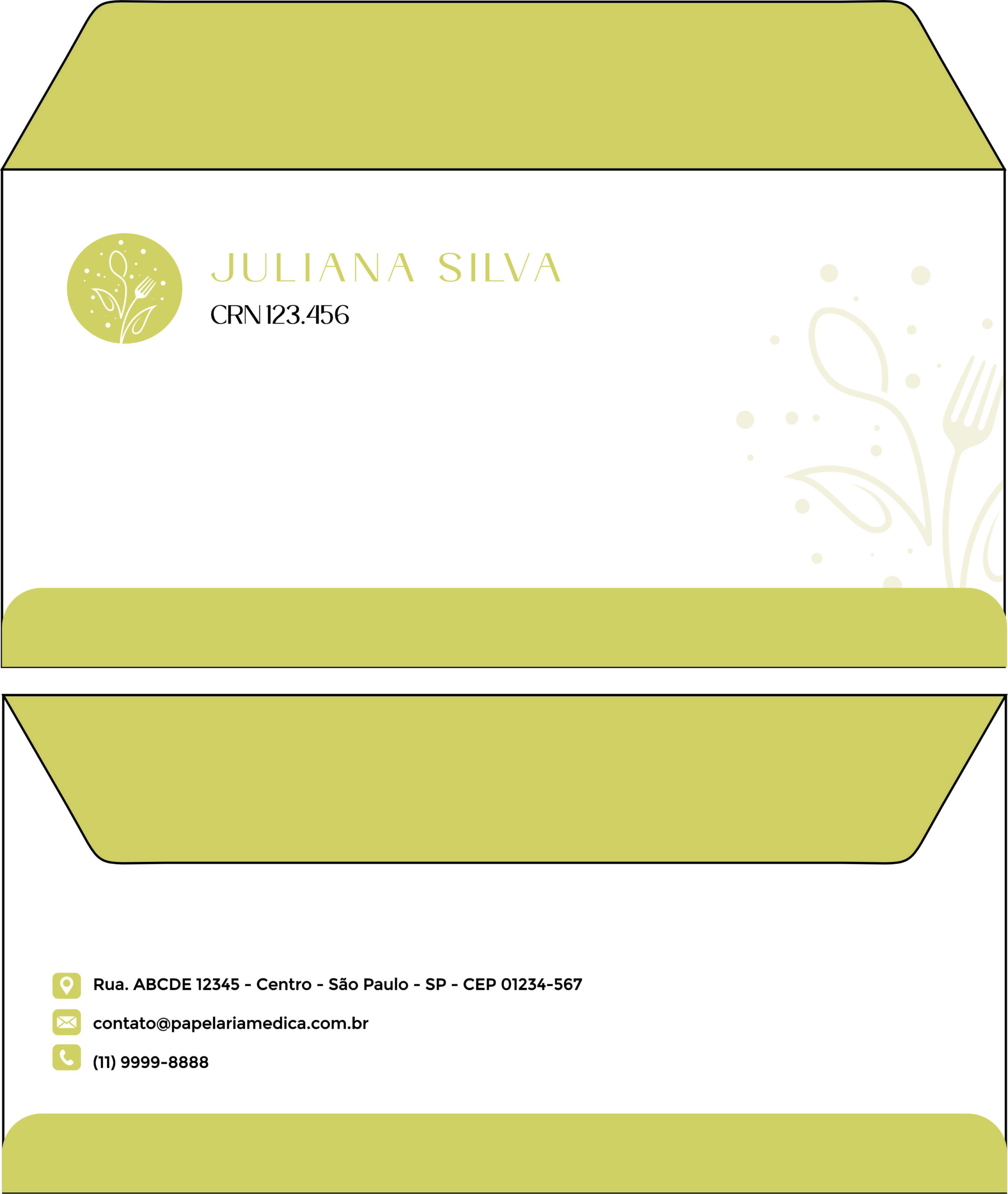 Envelope Ofício (Carta) Nutricionista Salta