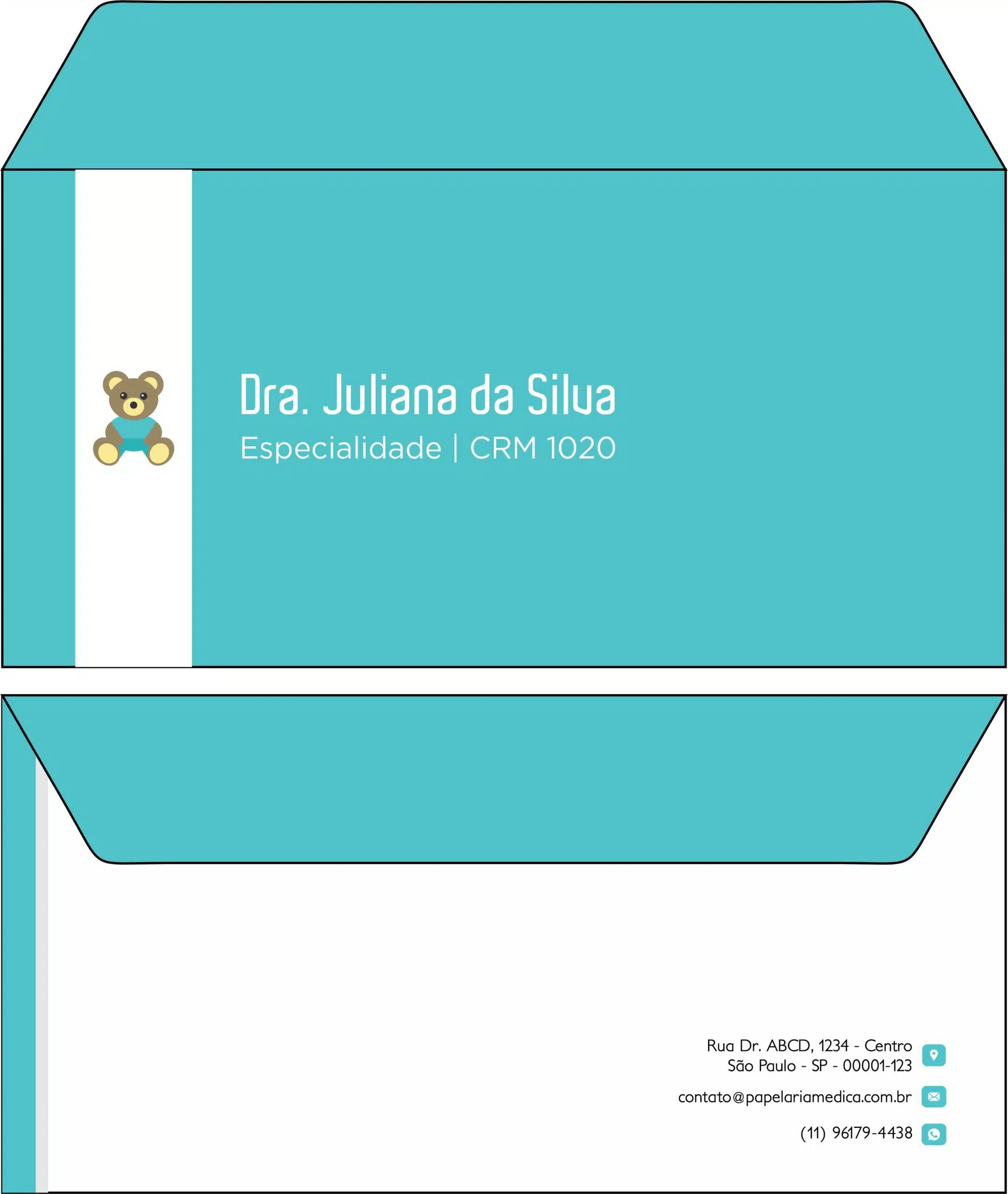 Envelope Ofício (Carta) Pediatra Katovice