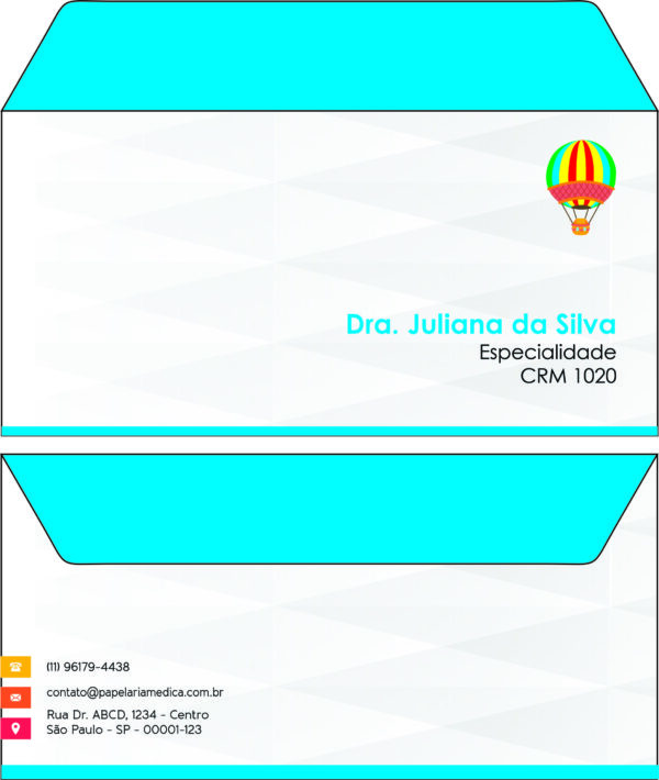 Envelope Ofício (Carta) Pediatra Estetino Envelope Ofício (Carta) Pediatra Estetino