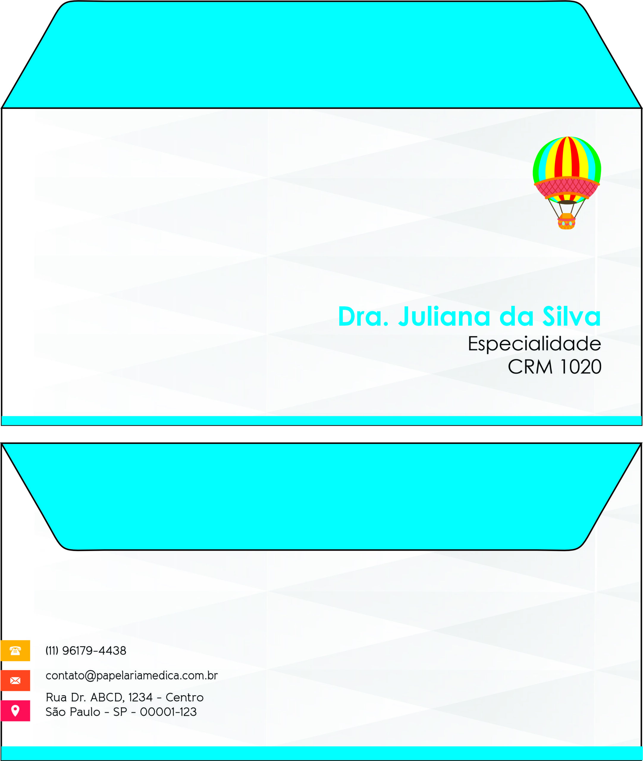 Envelope Ofício (Carta) Pediatra Estetino