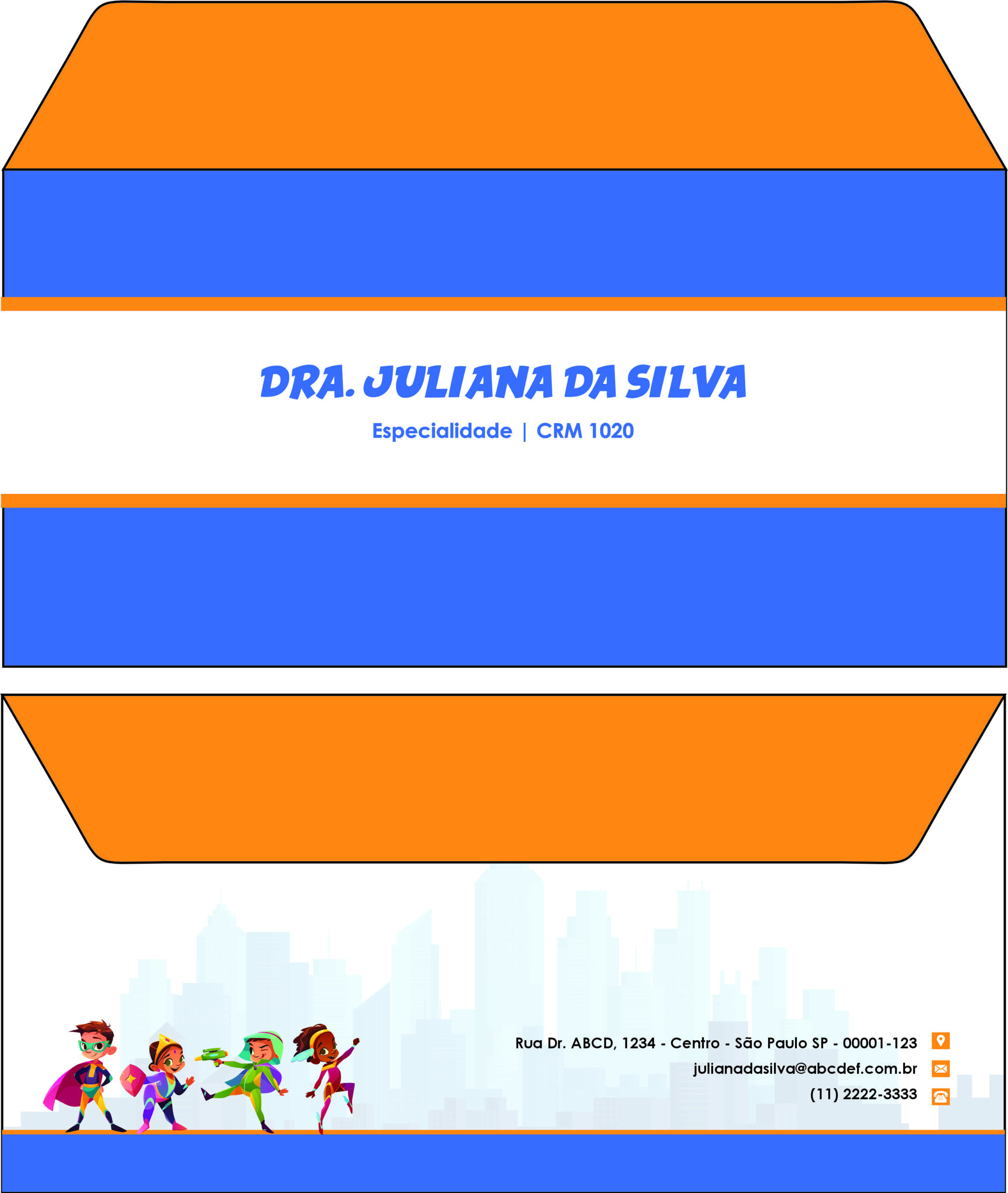 Envelope Ofício (Carta) Pediatra Radom