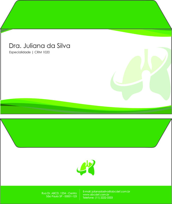 Envelope Ofício (Carta) Pneumologia Copenhague Envelope Ofício (Carta) Pneumologia Copenhague