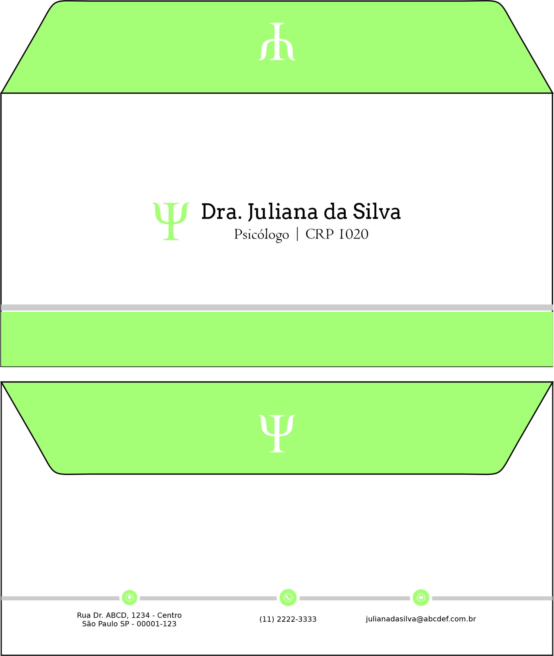 Envelope Ofício (Carta) Psicológico Frankfurt