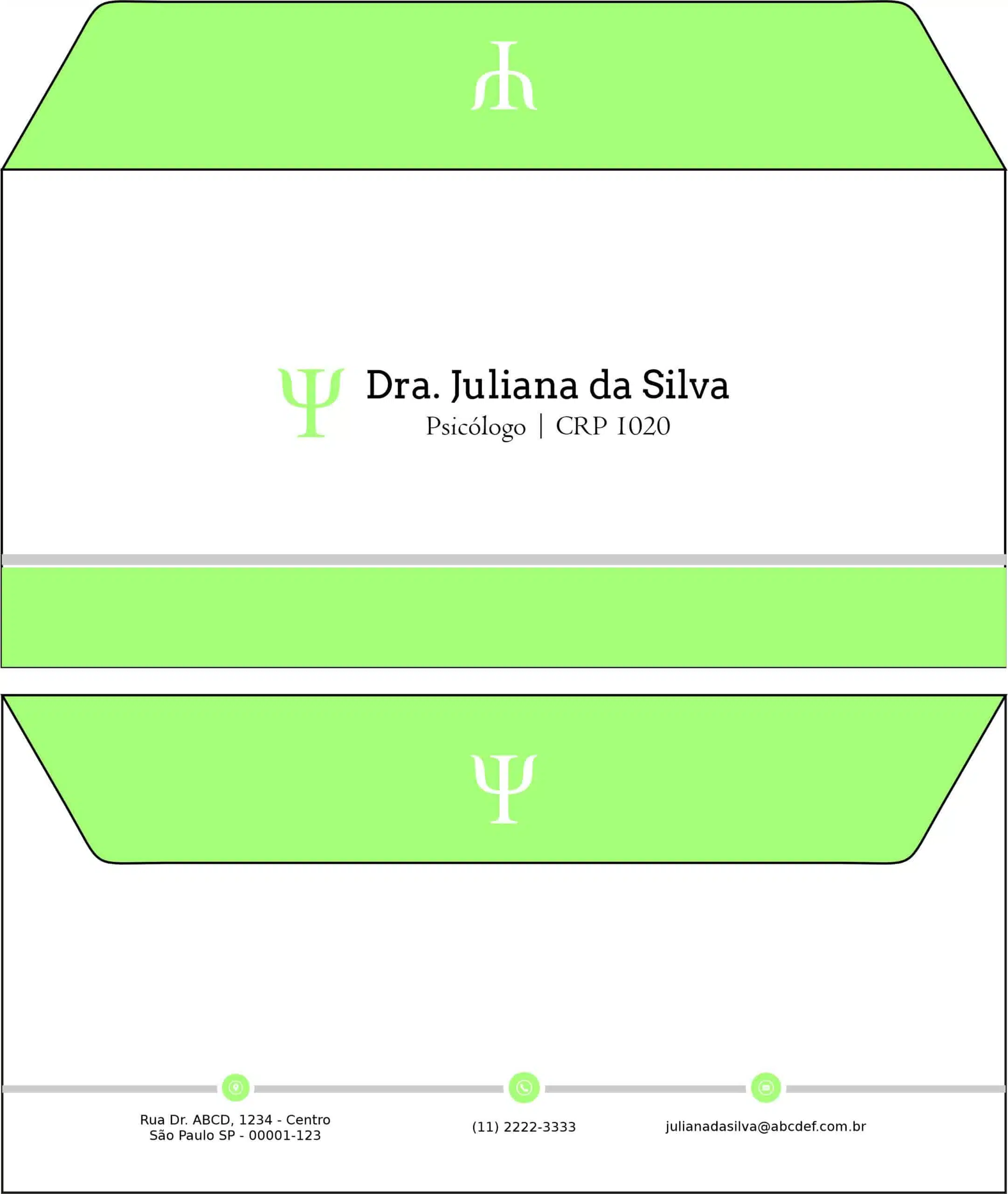 Envelope Ofício (Carta) Psicológico Frankfurt