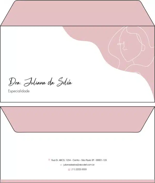 Envelope Ofício (Carta) Dermatologista Derby Envelope Ofício (Carta) Dermatologista Derby