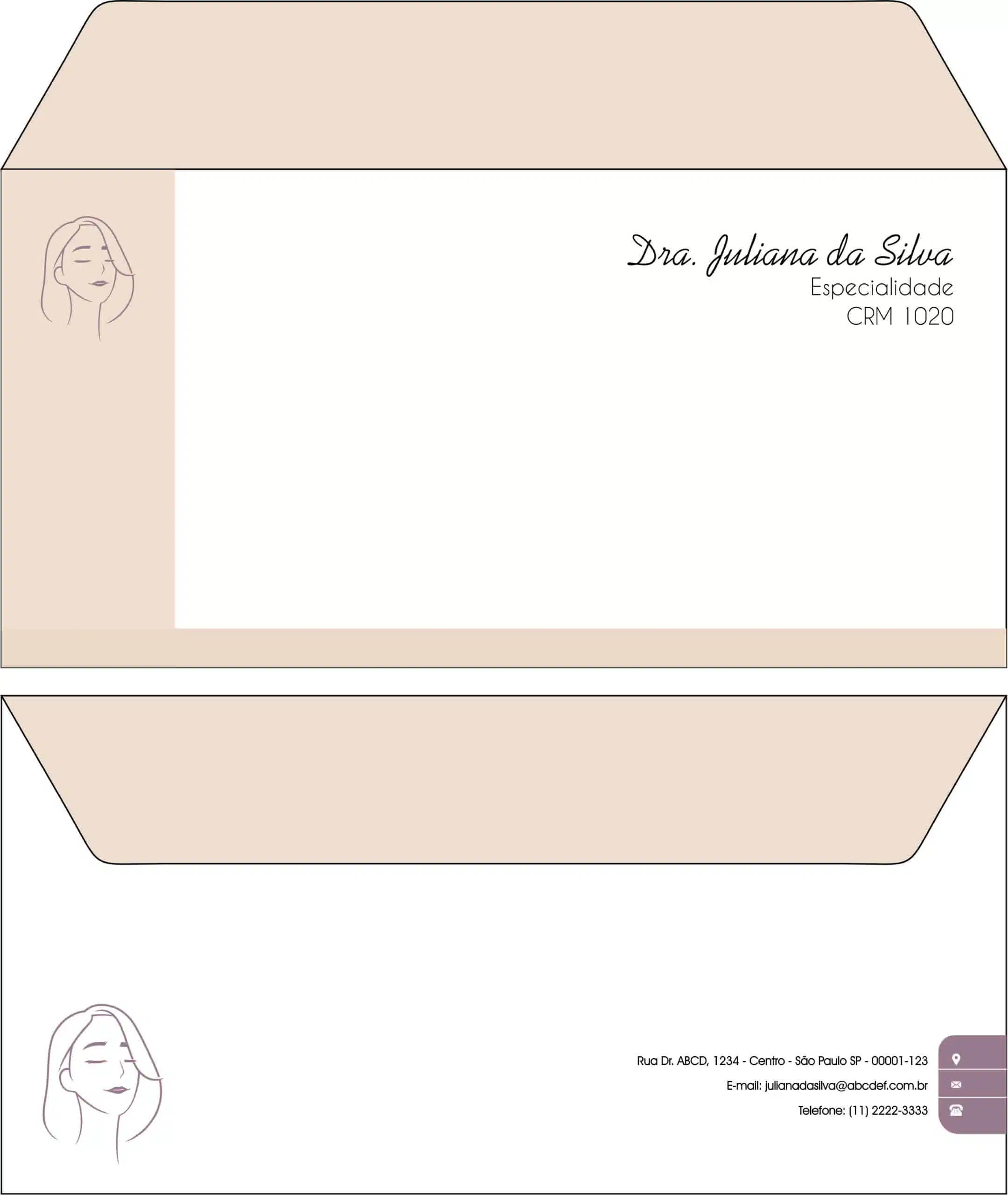 Envelope Ofício (Carta) Dermatologista Leeds
