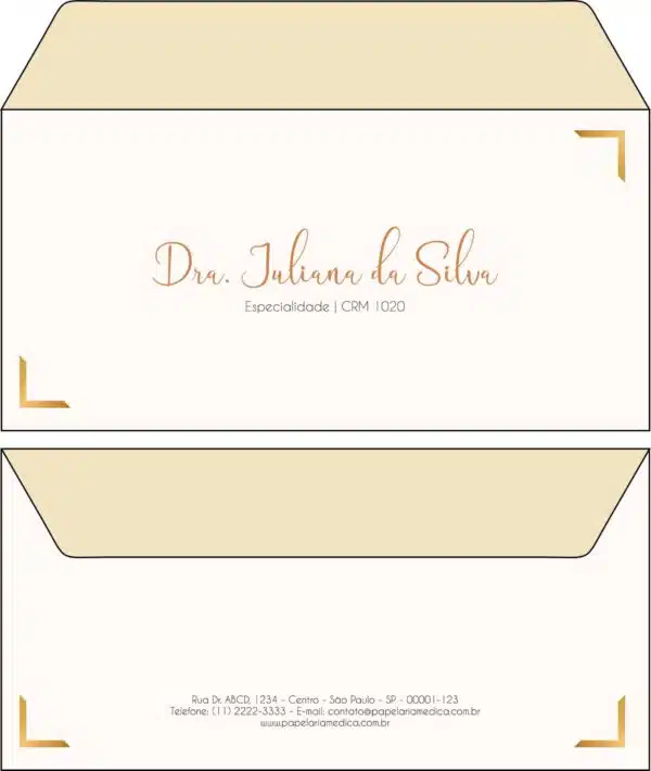 Envelope Ofício (Carta) Dermatologista Bristol Envelope Ofício (Carta) Dermatologista Bristol