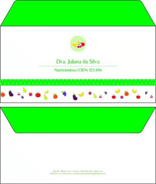 Envelope Ofício (Carta) Nutricionista Corrientes Envelope Ofício (Carta) Nutricionista Corrientes