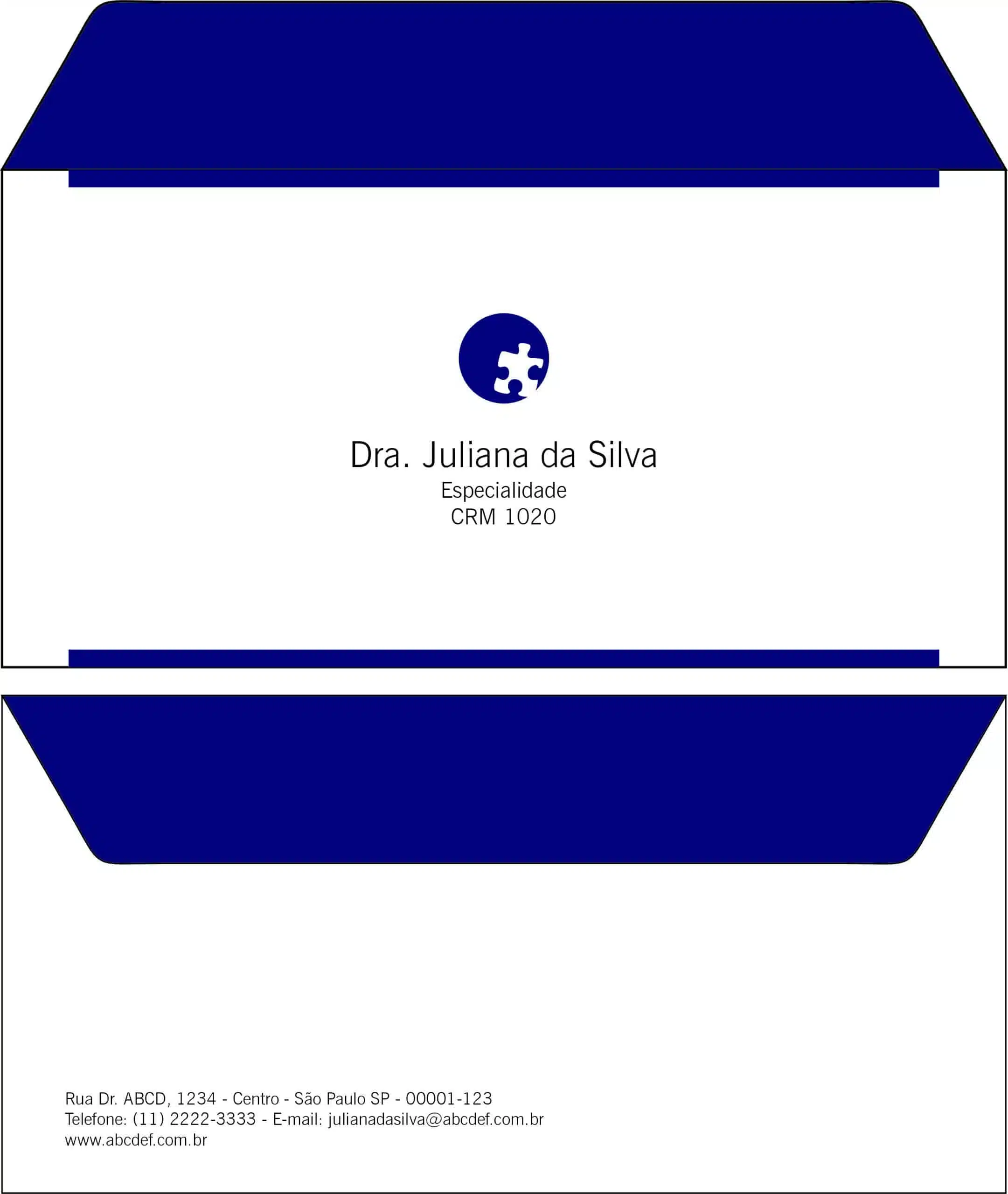 Envelope Ofício (Carta) Psiquiatra e Neurologista Roma