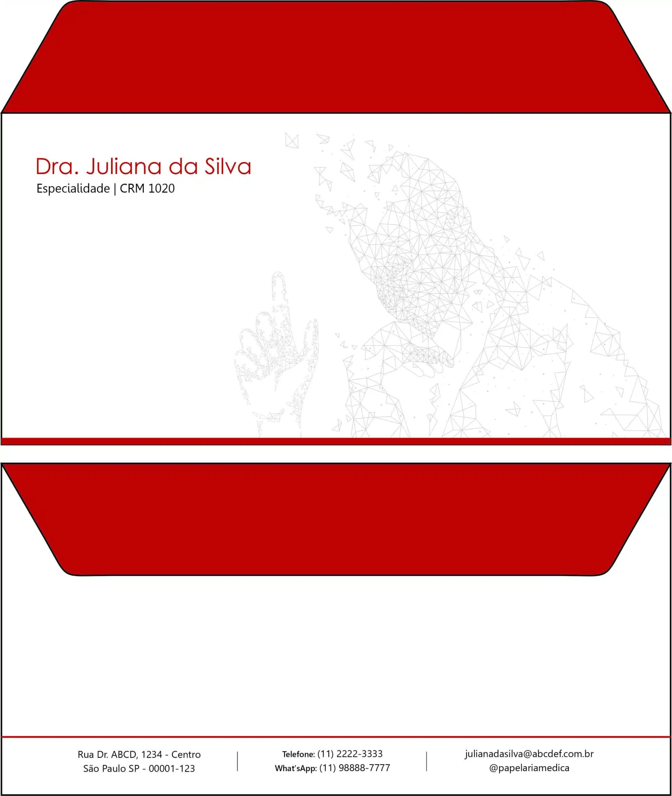 Envelope Ofício (Carta) Psiquiatra e Neurologista Naples