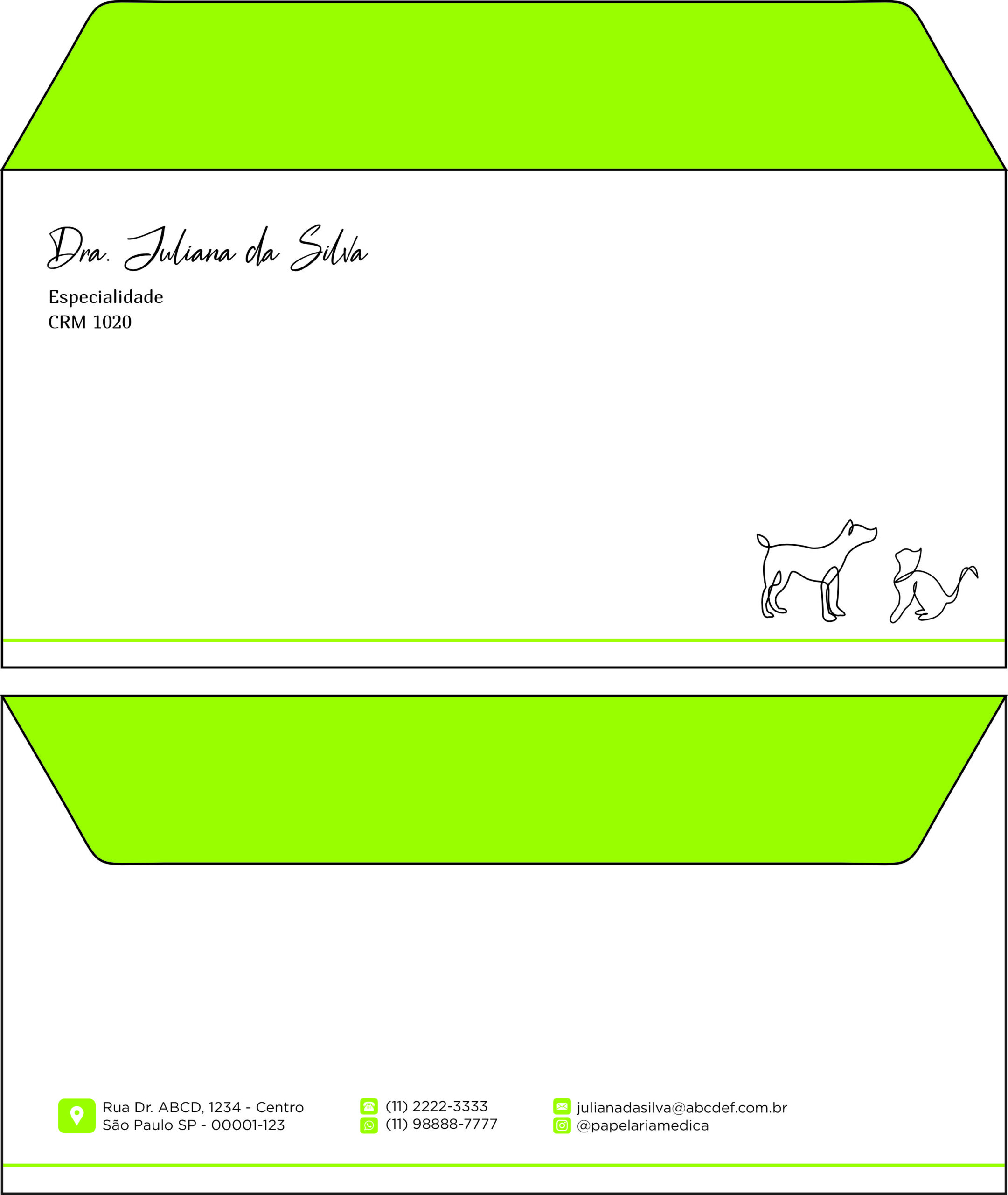 Envelope Ofício (Carta) Veterinário Leobens