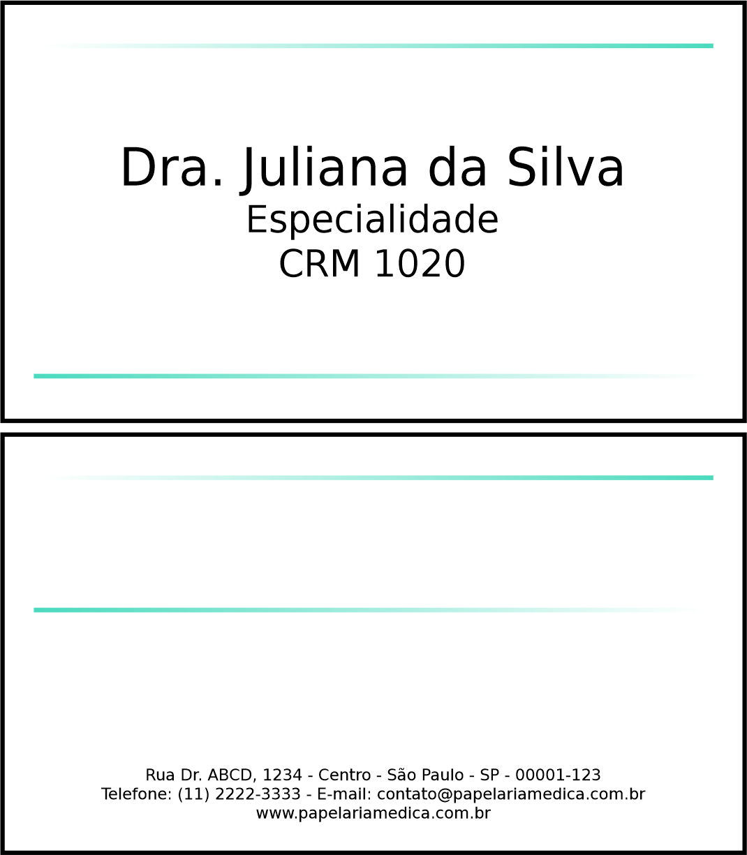 Cartão de Visitas Clínica Geral Sohag
