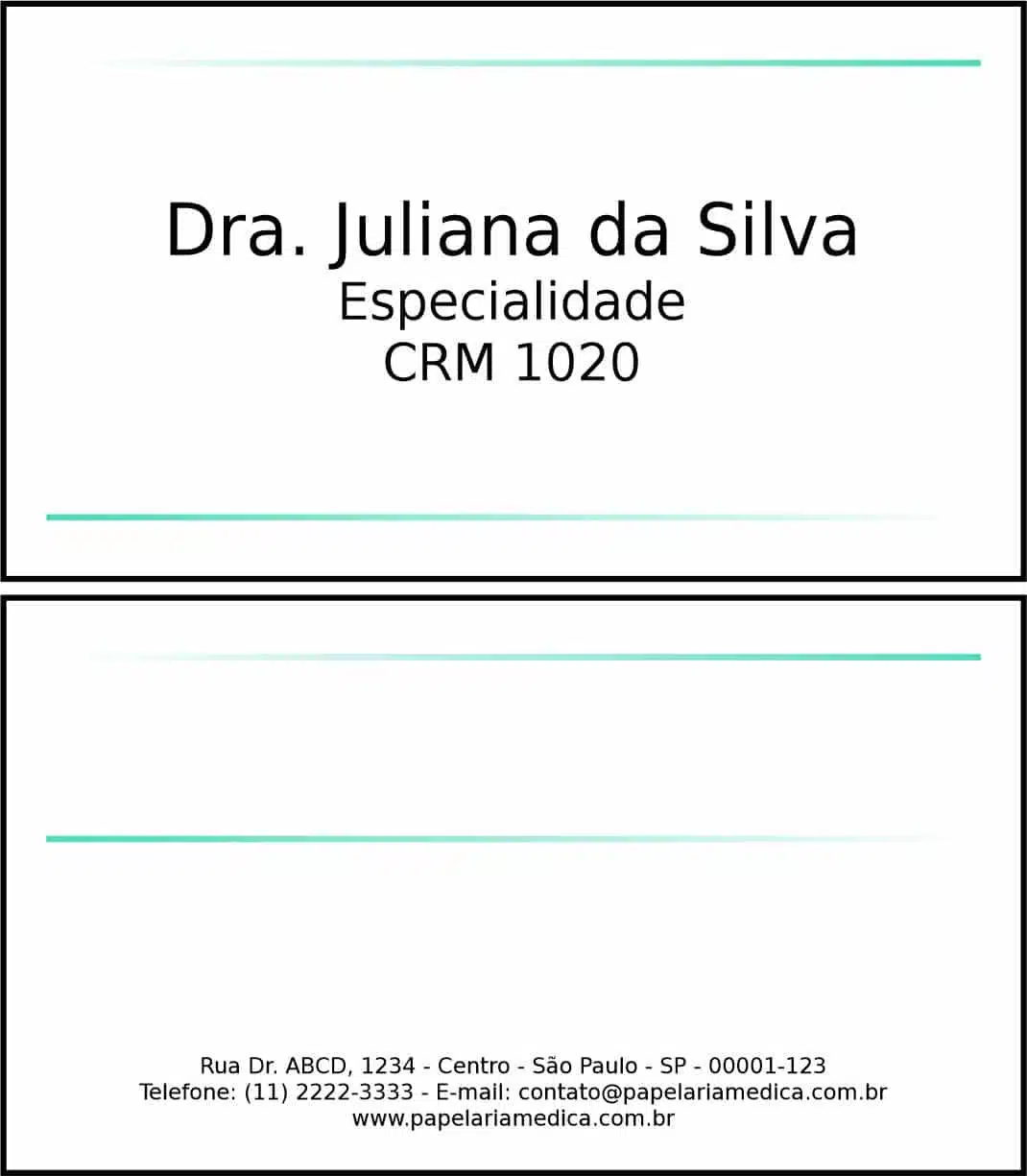 Cartão de Visitas Clínica Geral Sohag