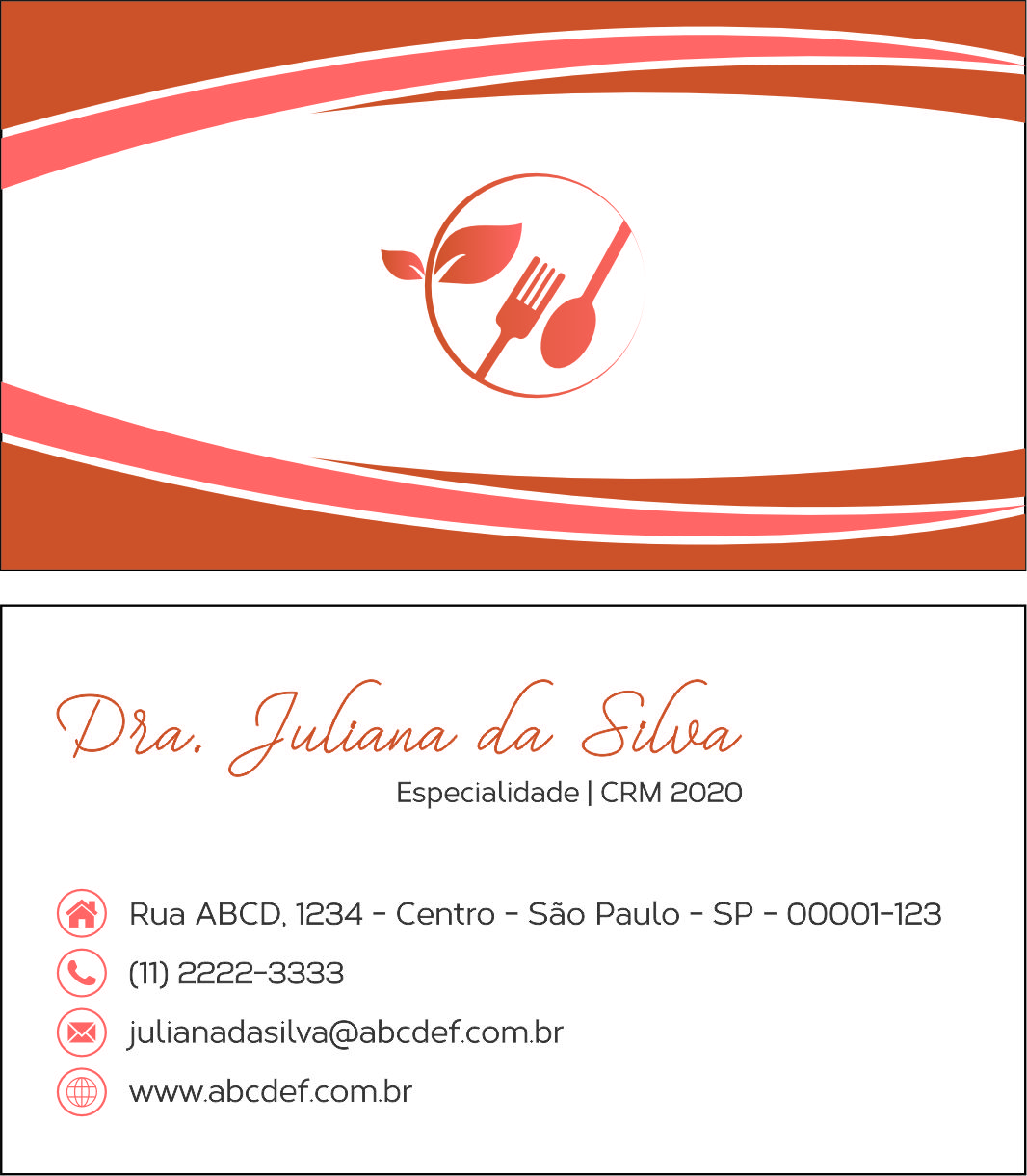 Cartão de Visitas Nutrição San Luis