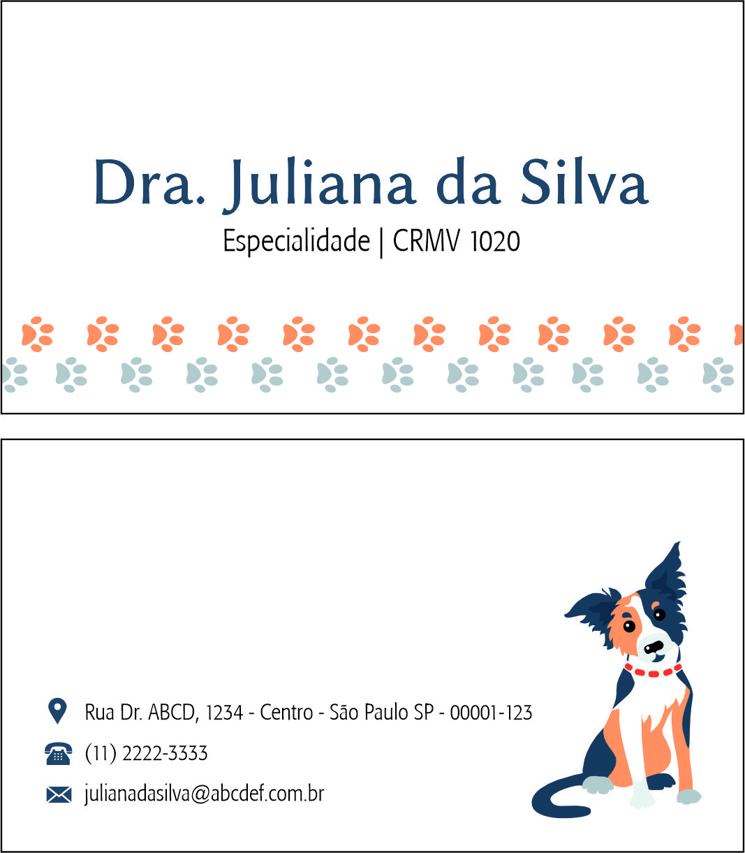 Cartão de Visitas Veterinário Wels