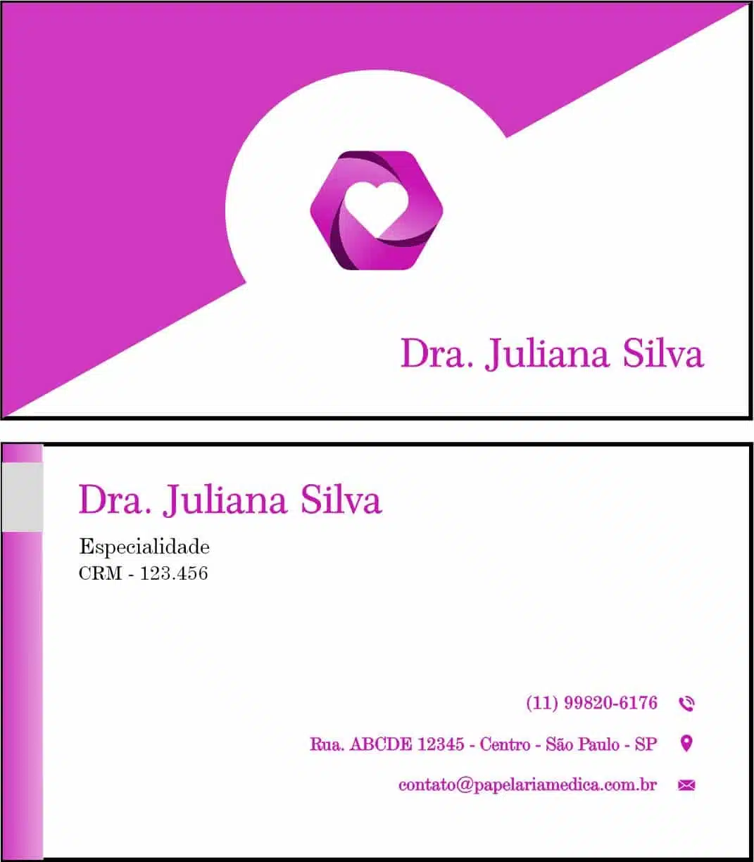 Cartão de Visitas Cardiologista Breda