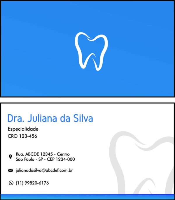 Cartão de Visitas Odontológico Marselha Cartão de Visitas Odontológico Marselha