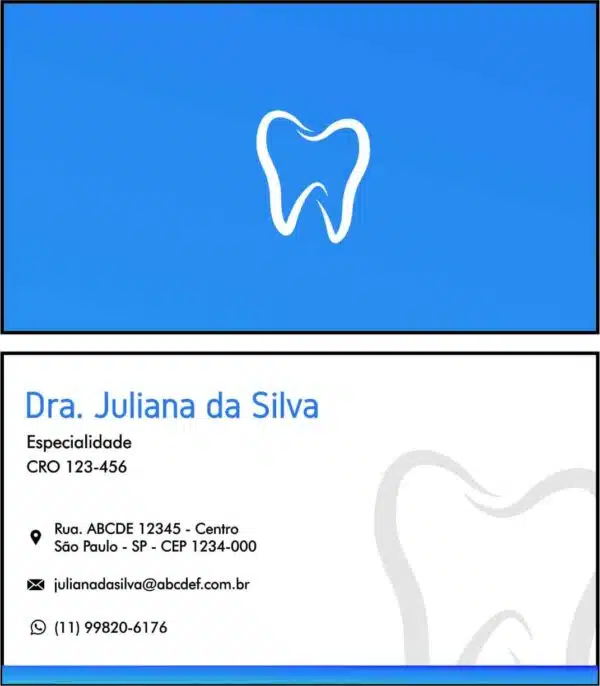 Cartão de Visitas Odontológico Marselha Cartão de Visitas Odontológico Marselha