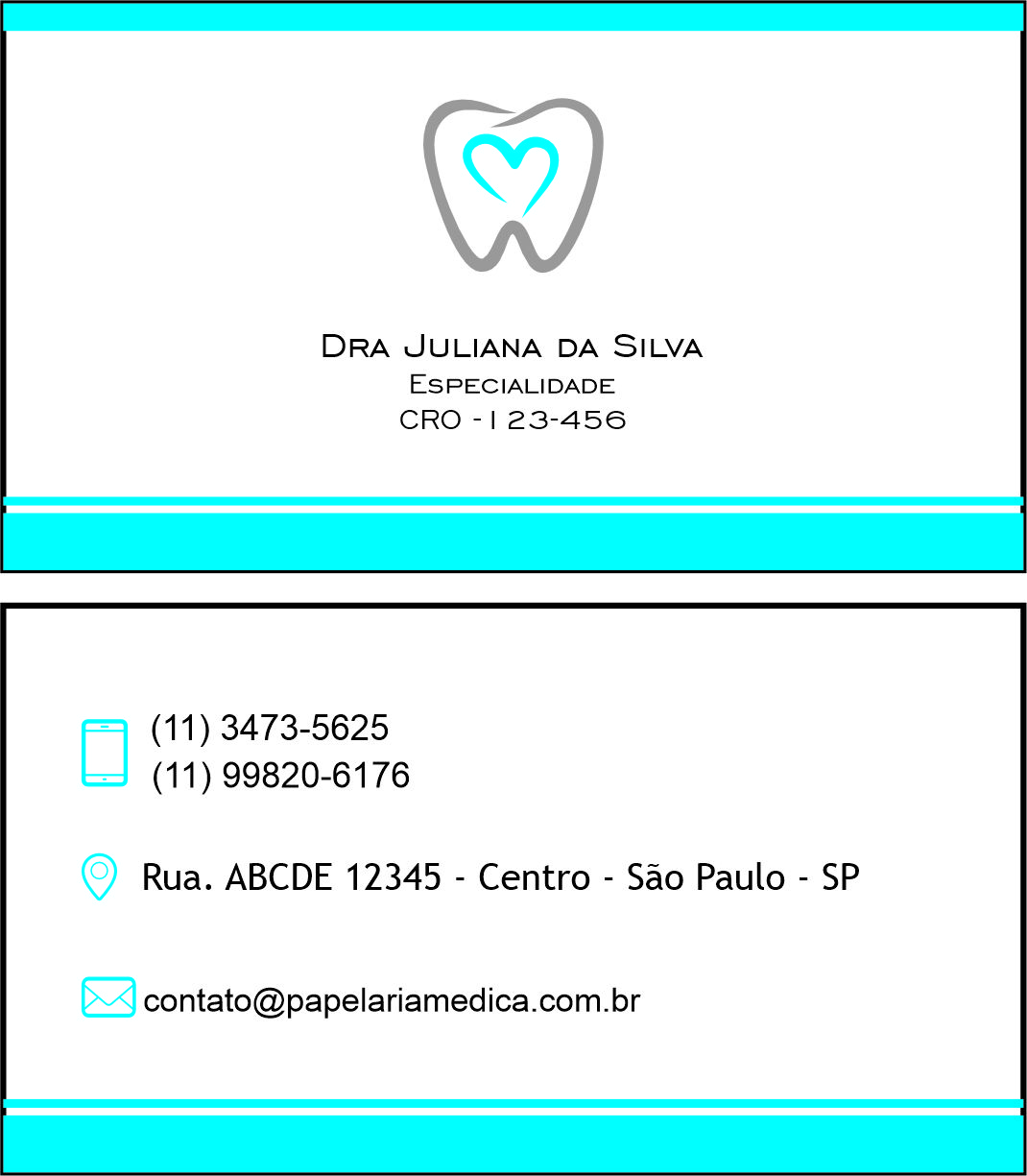 Cartão de Visitas Odontologia Rennes