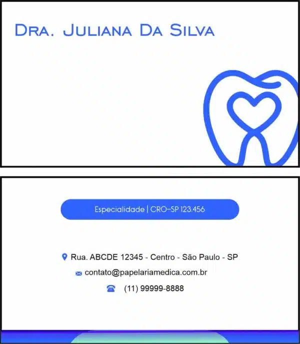 Cartão de Visitas Odontologia Paris Cartão de Visitas Odontologia Paris