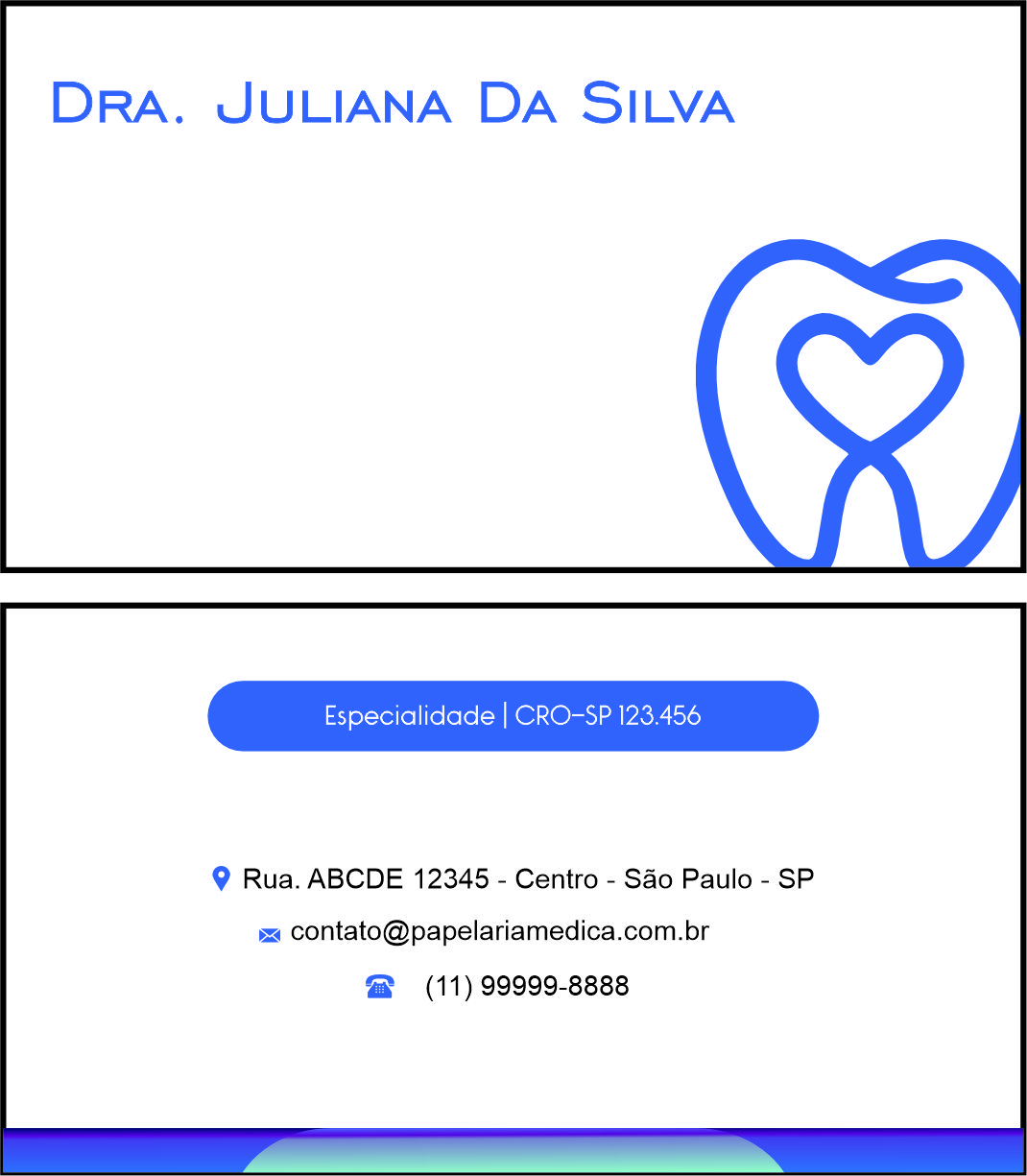 Cartão de Visitas Odontologia Paris