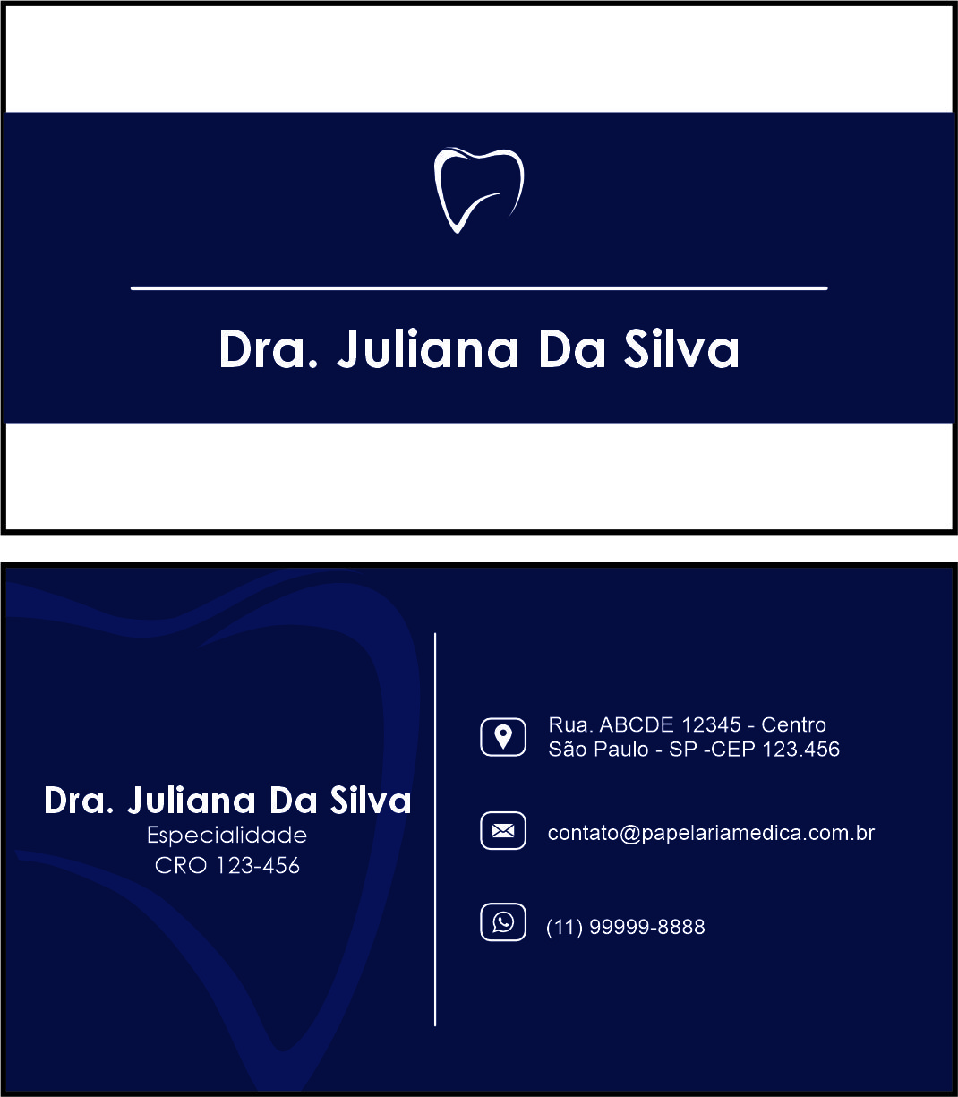 Cartão de Visitas Odontologia Colmar